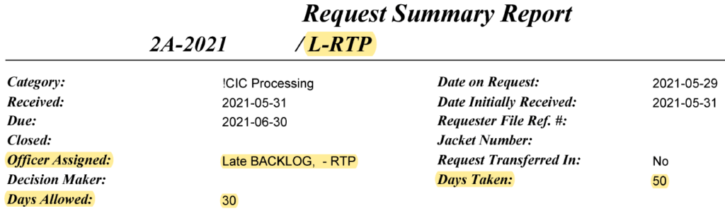 IRCC ATIP Delay